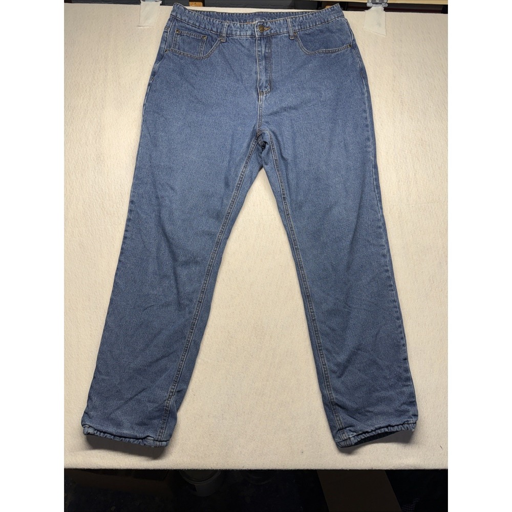 Victory Outfitters Men's Flannel Lined Blue Denim Jeans Size 36x34